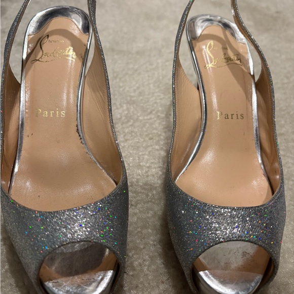 Christian Louboutin Shoes - Christian Louboutin Glitter Slingback Heels